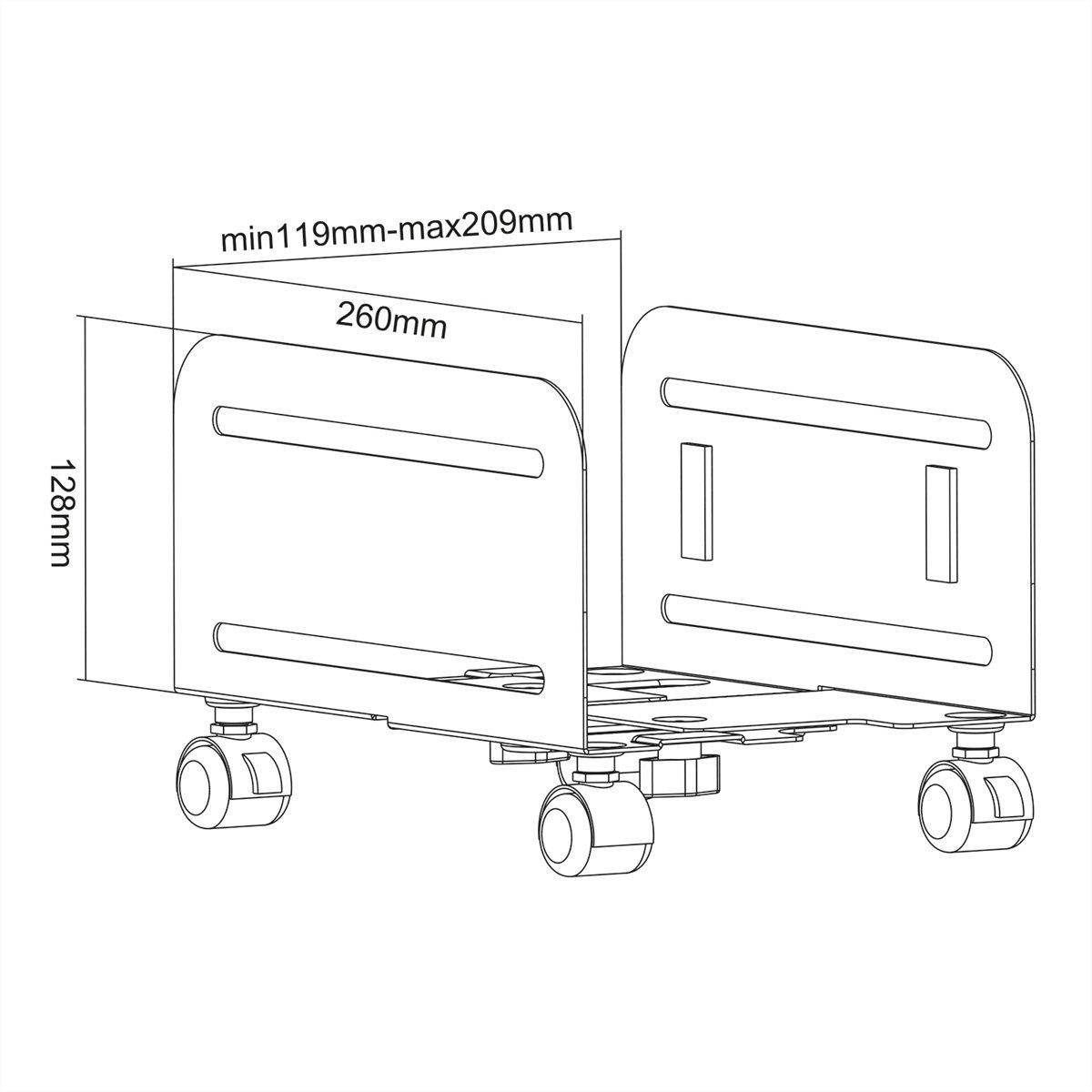 VALUE Halterung PC-Ständer, rollbar