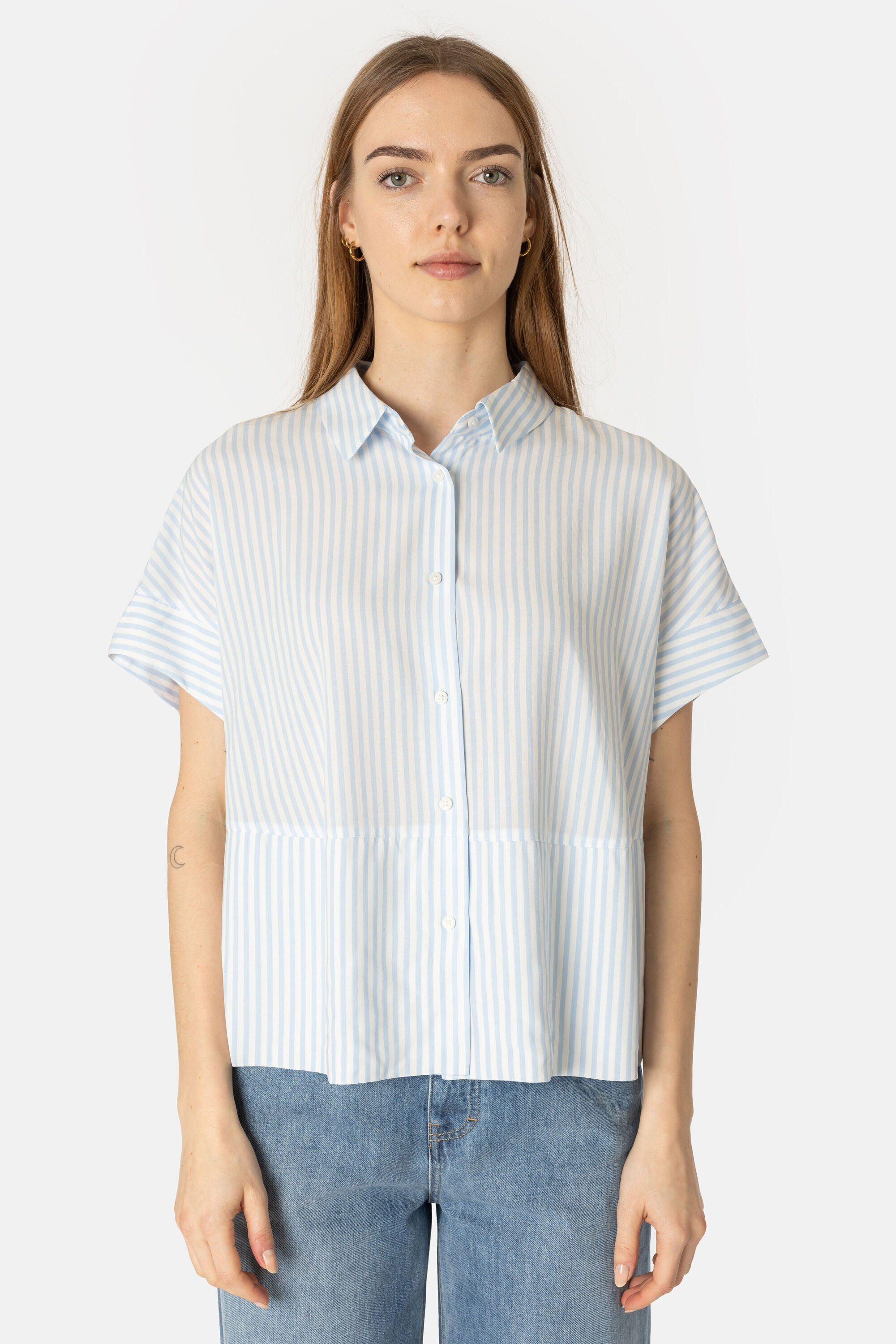 someday Kurzarmbluse Zarko Stripe quiet blue | Blusenshirts