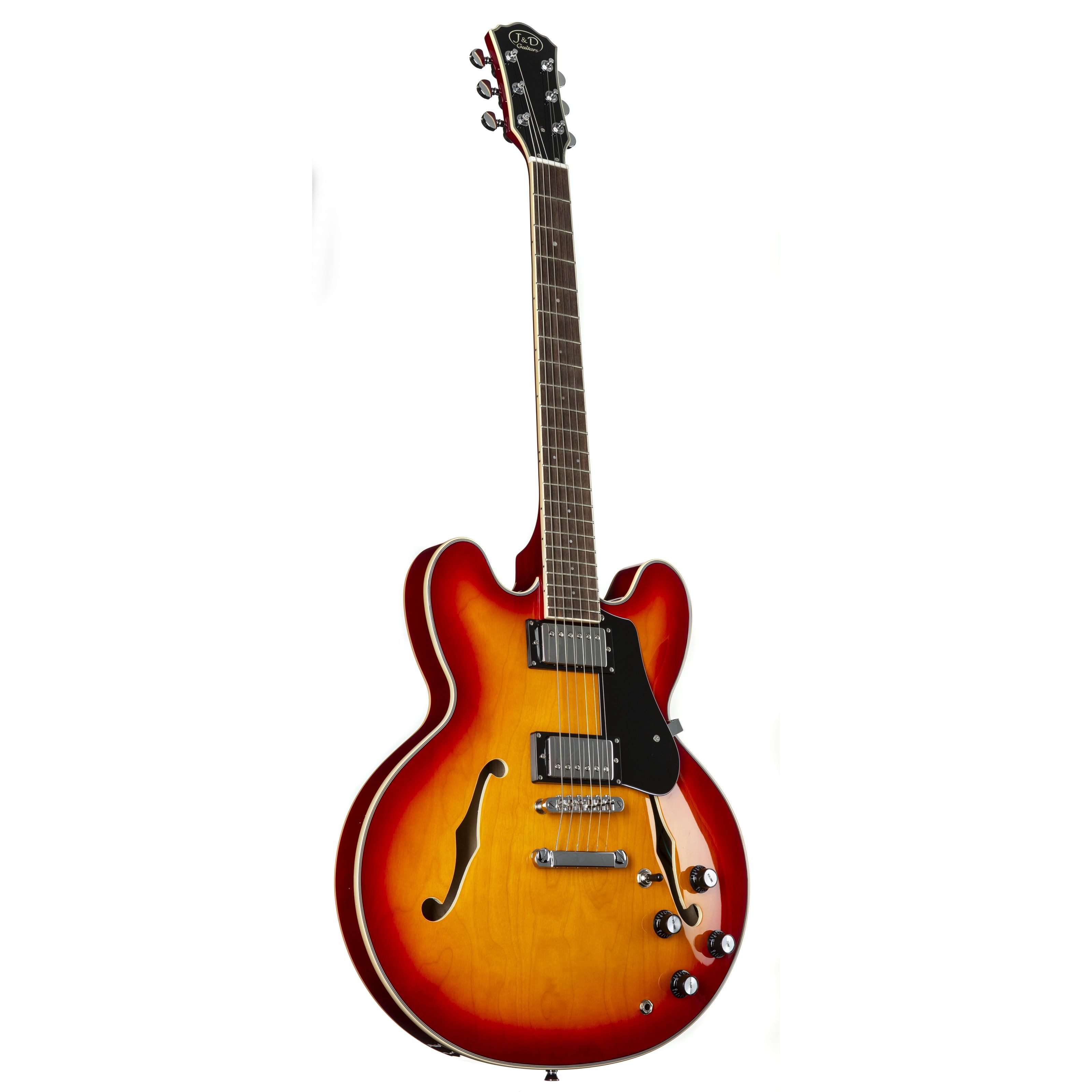 J & D Halbakustik-Gitarre, Halb-Akustik Gitarren, Semi Hollow-Modelle, SH-1 II Sunburst - Halbakustik Gitarre