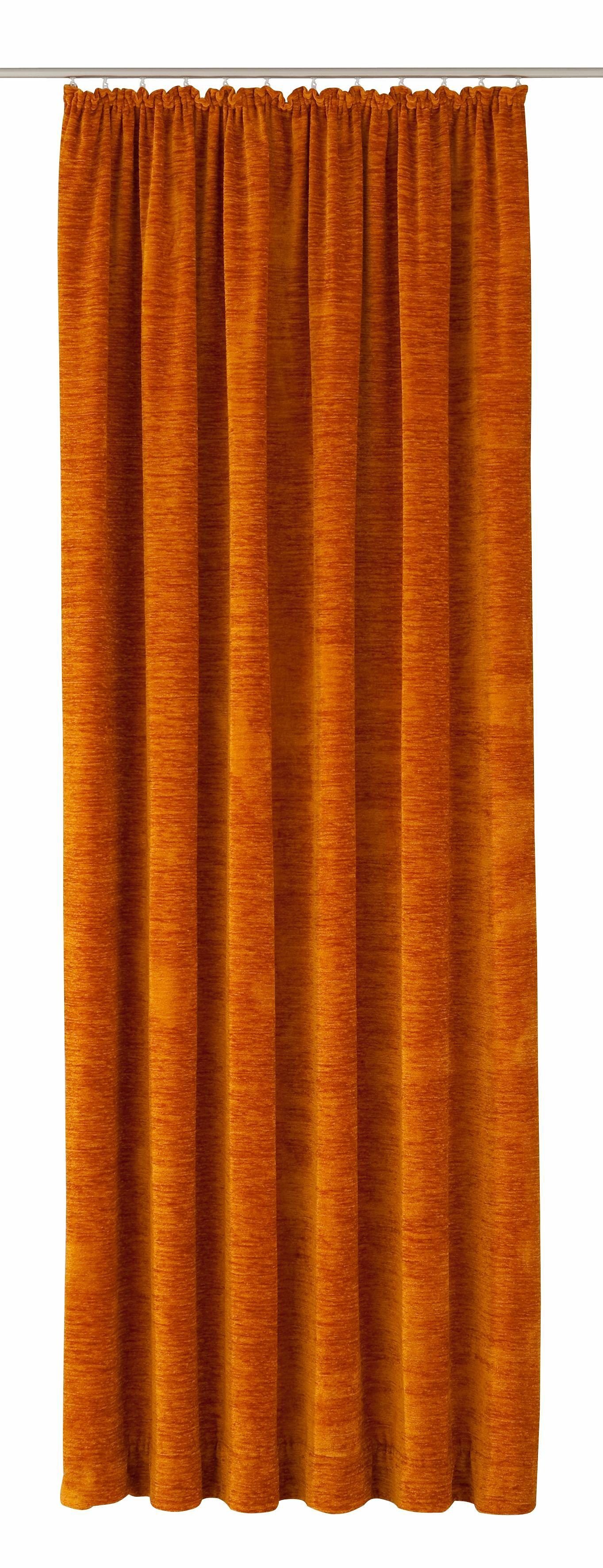 Vorhang Trondheim 234 g/m², Wirth, Kräuselband (1 St), blickdicht, Chenille altgoldfarben