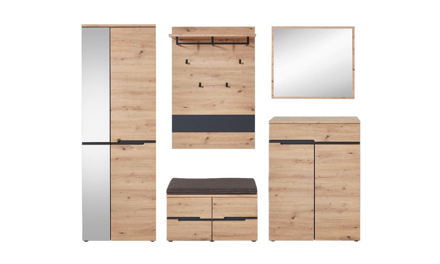 moebel-dich-auf Garderoben-Set MELBOURNE, (Komplettgarderobe, Garderobensch günstig online kaufen