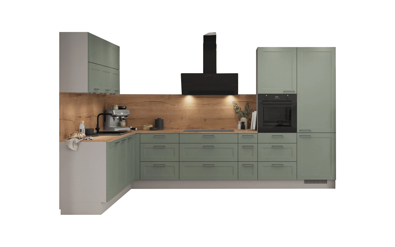 nobilia® Winkelküche Kerstin, individuell anpassbar, gratis Küchenplanung mit Profis, (Breite 613.2 cm), vormontiert, wahlw. mit E-Geräten, inkl. Lieferung