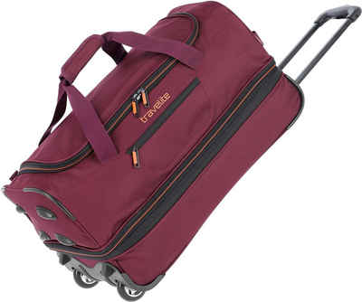 travelite Reisetasche Basics, 55 cm, bordeaux, mit Rollen