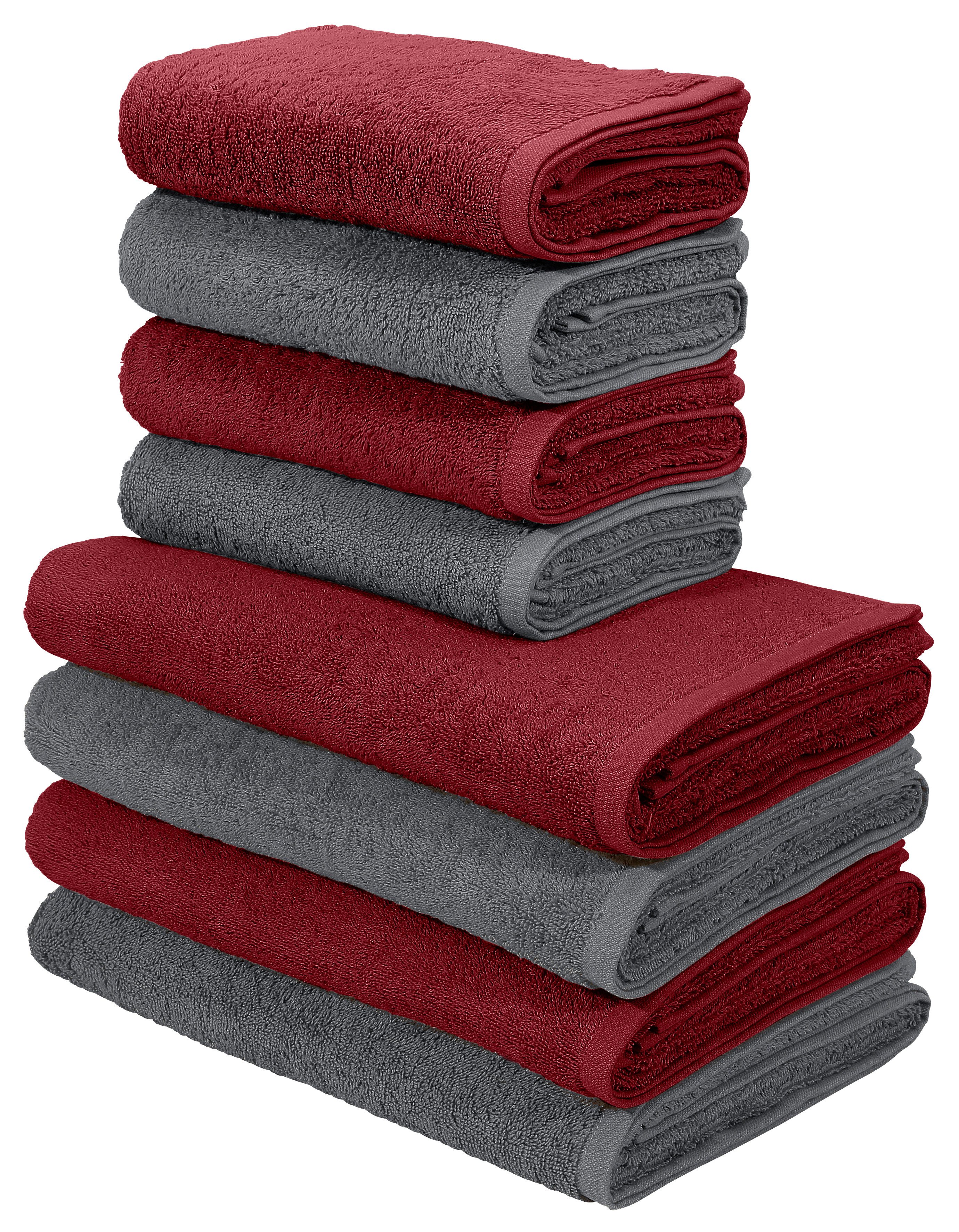 OTTO home Handtuch Set Merida, 4 Duschtücher 70x140cm, 4 Handtücher 50x100cm, Frottier (8-St), kuschelig weich, einfarbig, 100% Baumwolle