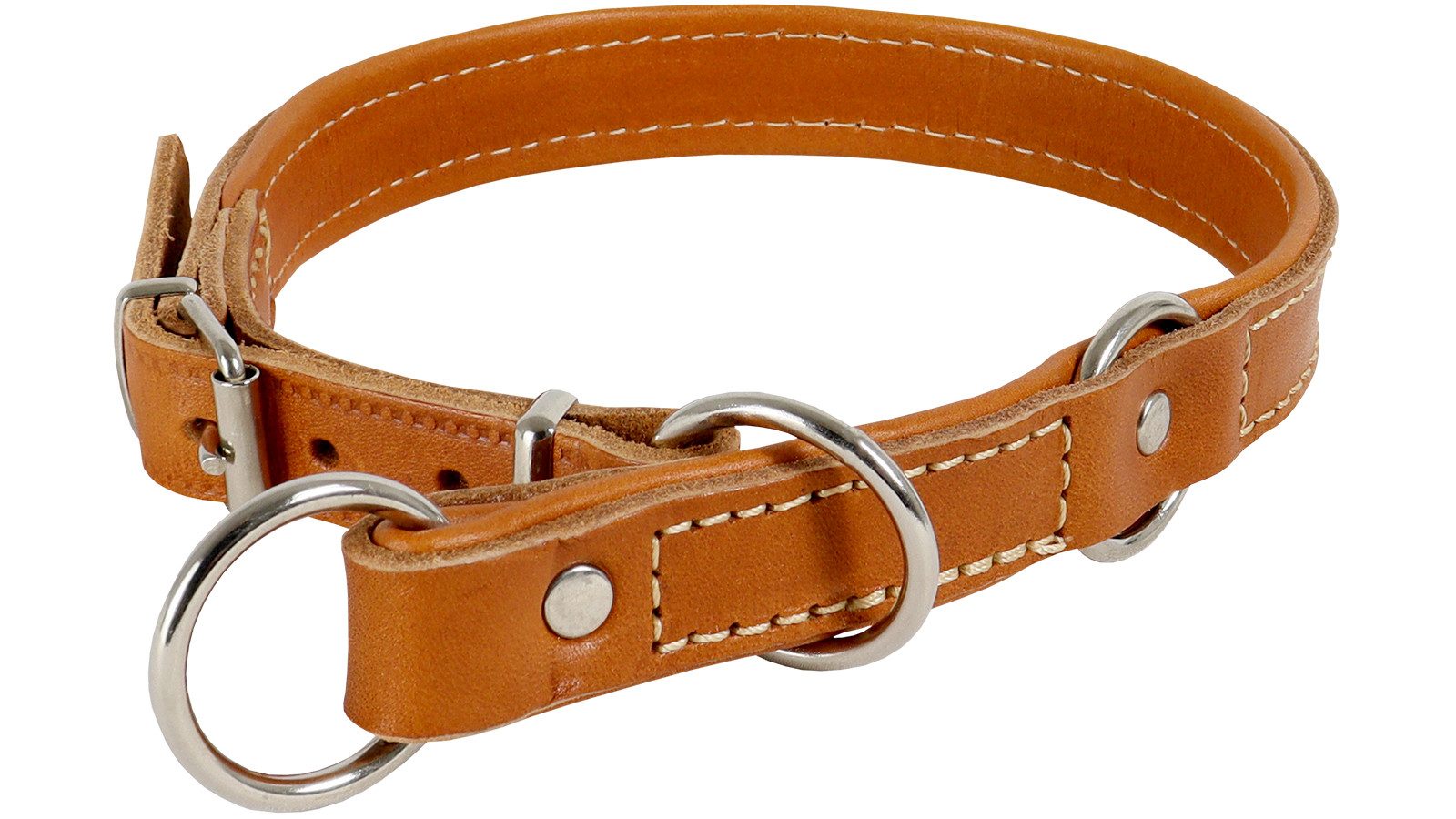 Hunde-Halsband AKAH Würger mit Begrenzung aus Fahlleder