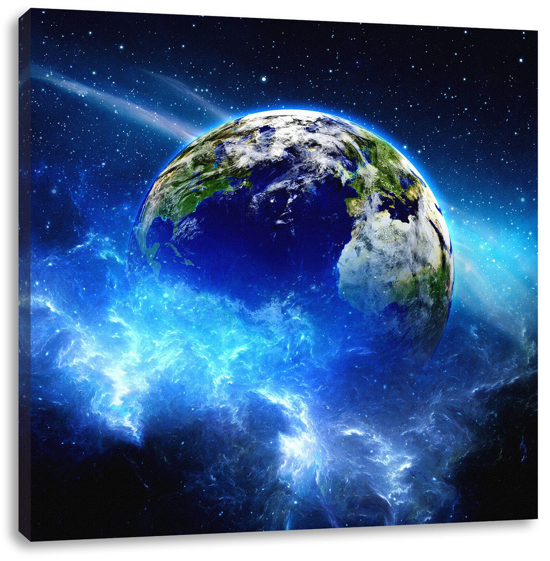 Pixxprint Leinwandbild Planet Erde, Planet Erde (1 St), Leinwandbild fertig bespannt, inkl. Zackenaufhänger