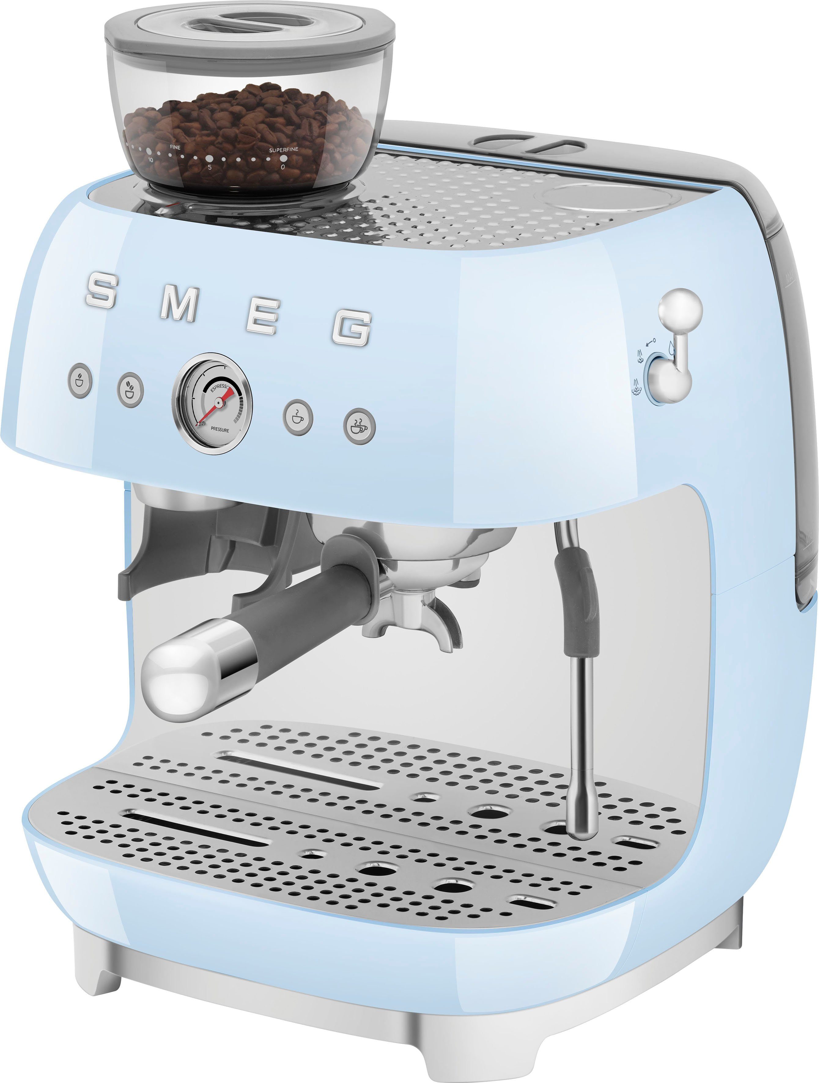 Smeg Espressomaschine EGF03PBEU, mit integrierter Kaffeemühle