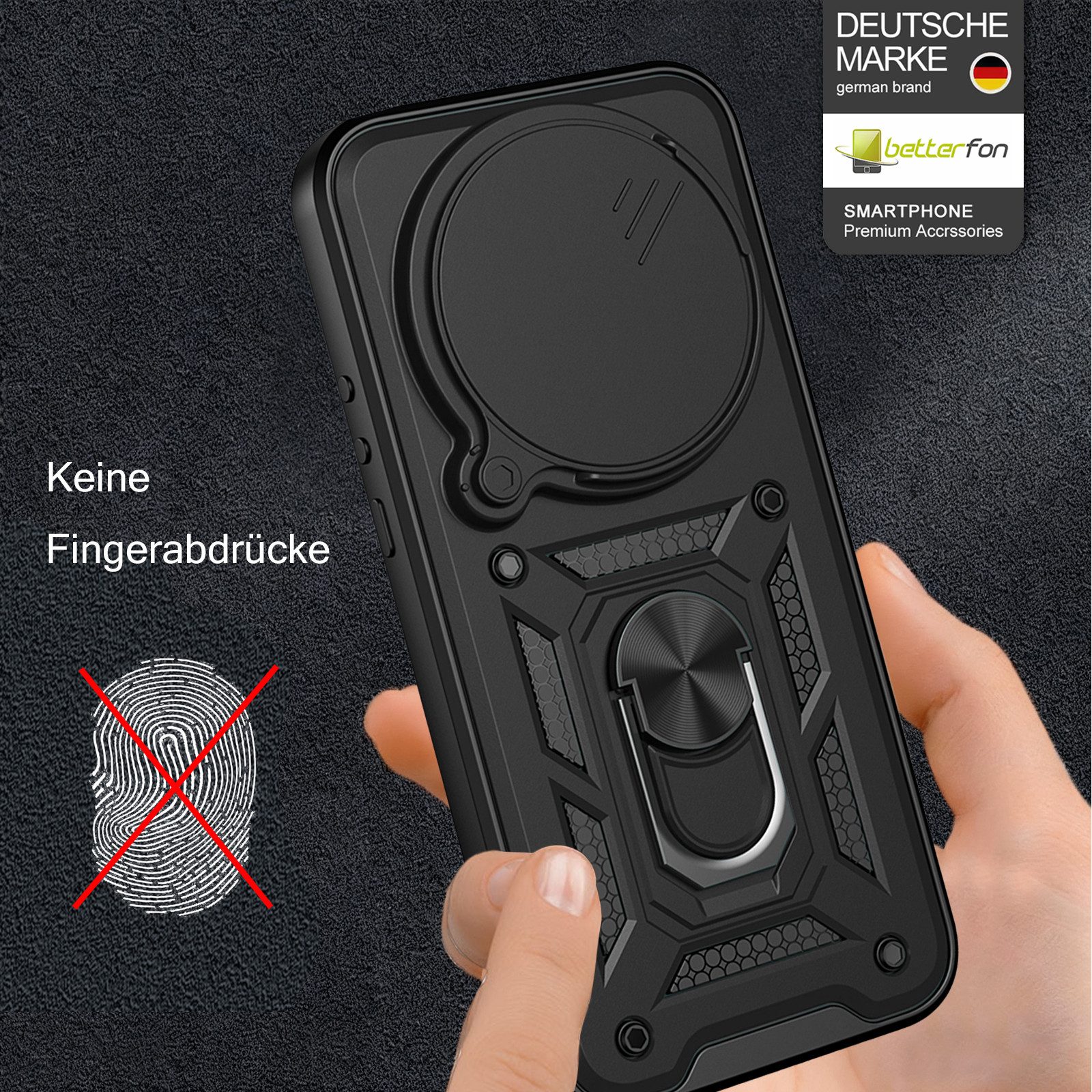 betterfon Handyhülle für Xiaomi 17 Ultra Outdoor Hülle Kameraschutz Ringhalter, Outdoorhülle mit Smartstand Kameraschutz und Silikonkern