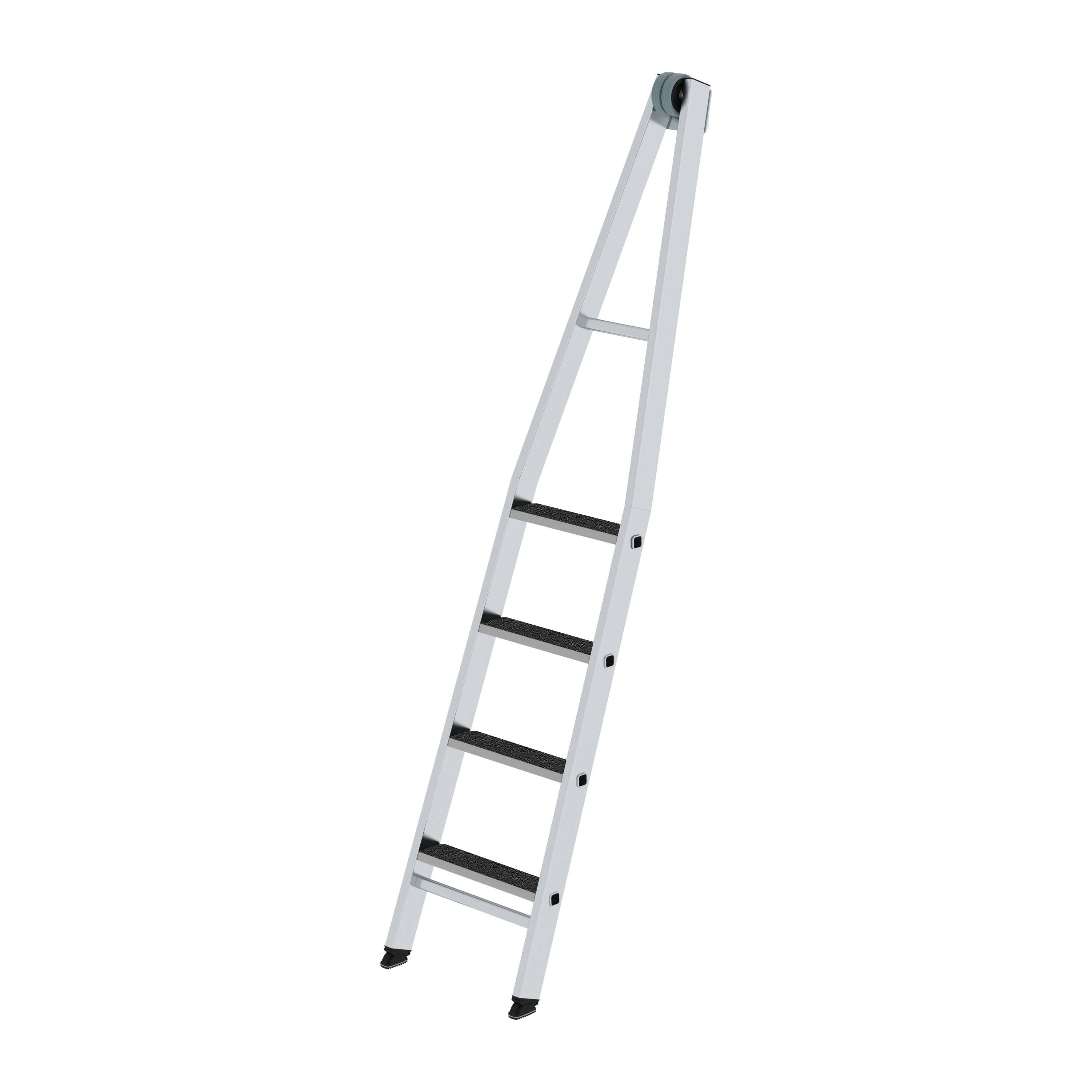 Stufen-Glasreinigerleiter mit R13 nivello®-Traverse Schiebeleiter & PROREGAL® clip-step