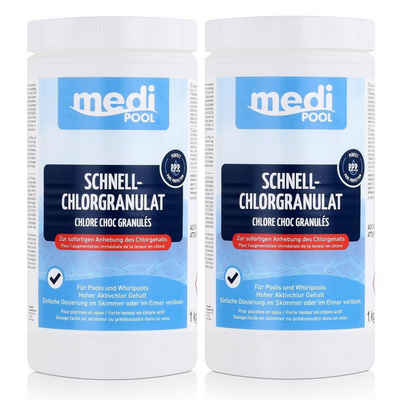 mediPOOL Poolpflege mediPOOL Schnell-Chlorgranulat 1kg - Anhebung des Chlorgehalts (2er Pa