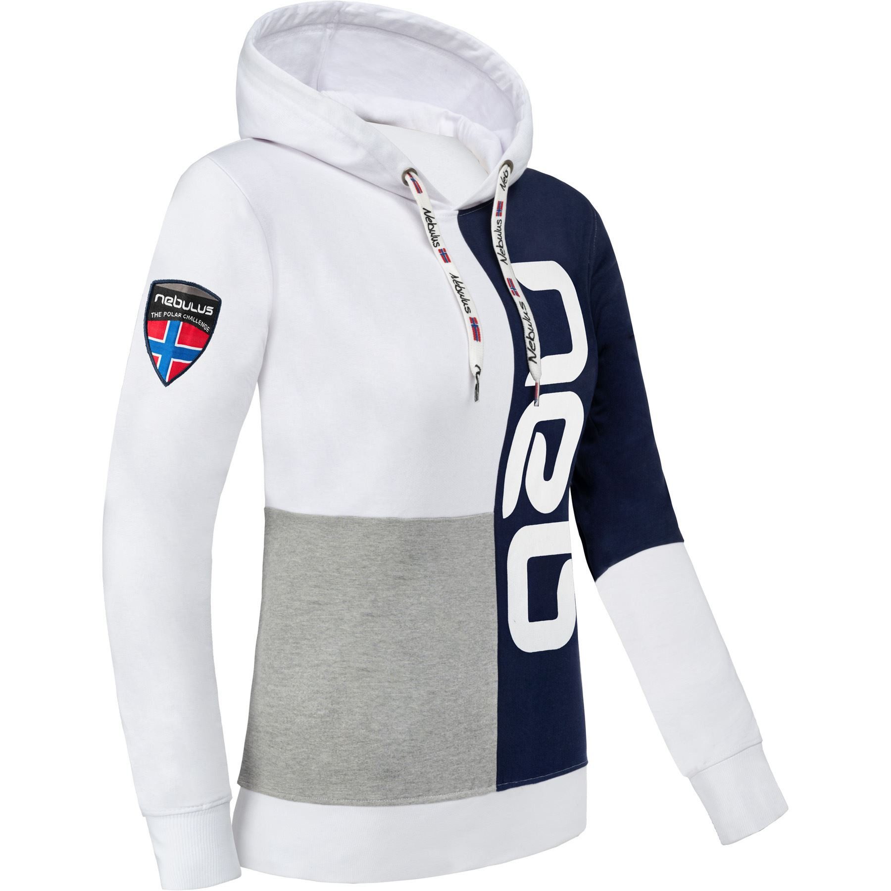 Nebulus Hoodie NEB, P5938 - Damen, grau-navy-weiß, XXL/44 günstig online kaufen