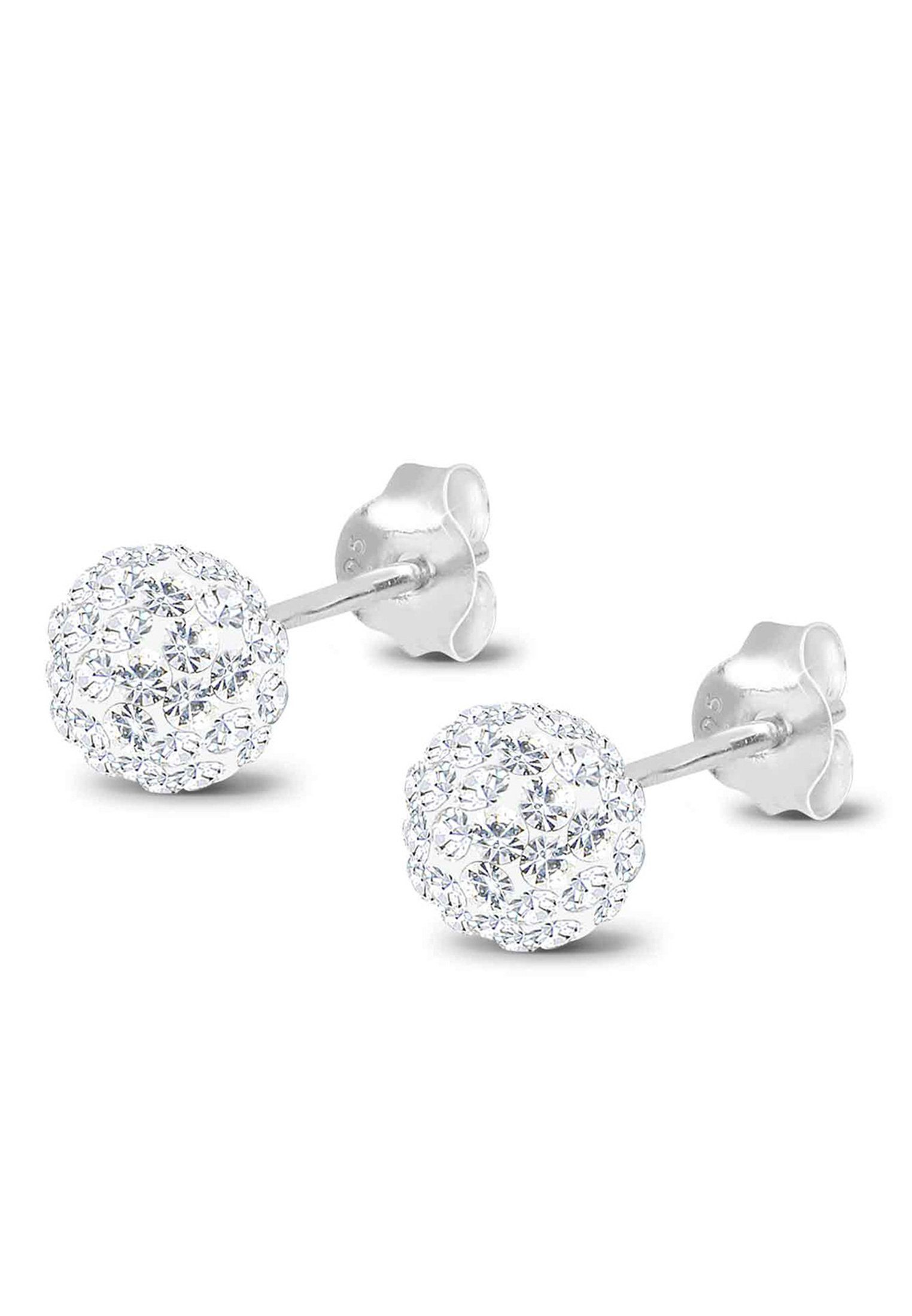 Elli Paar Ohrstecker Kugel Funkelnd 925 Silber, mit Kristallen von Swarovski®