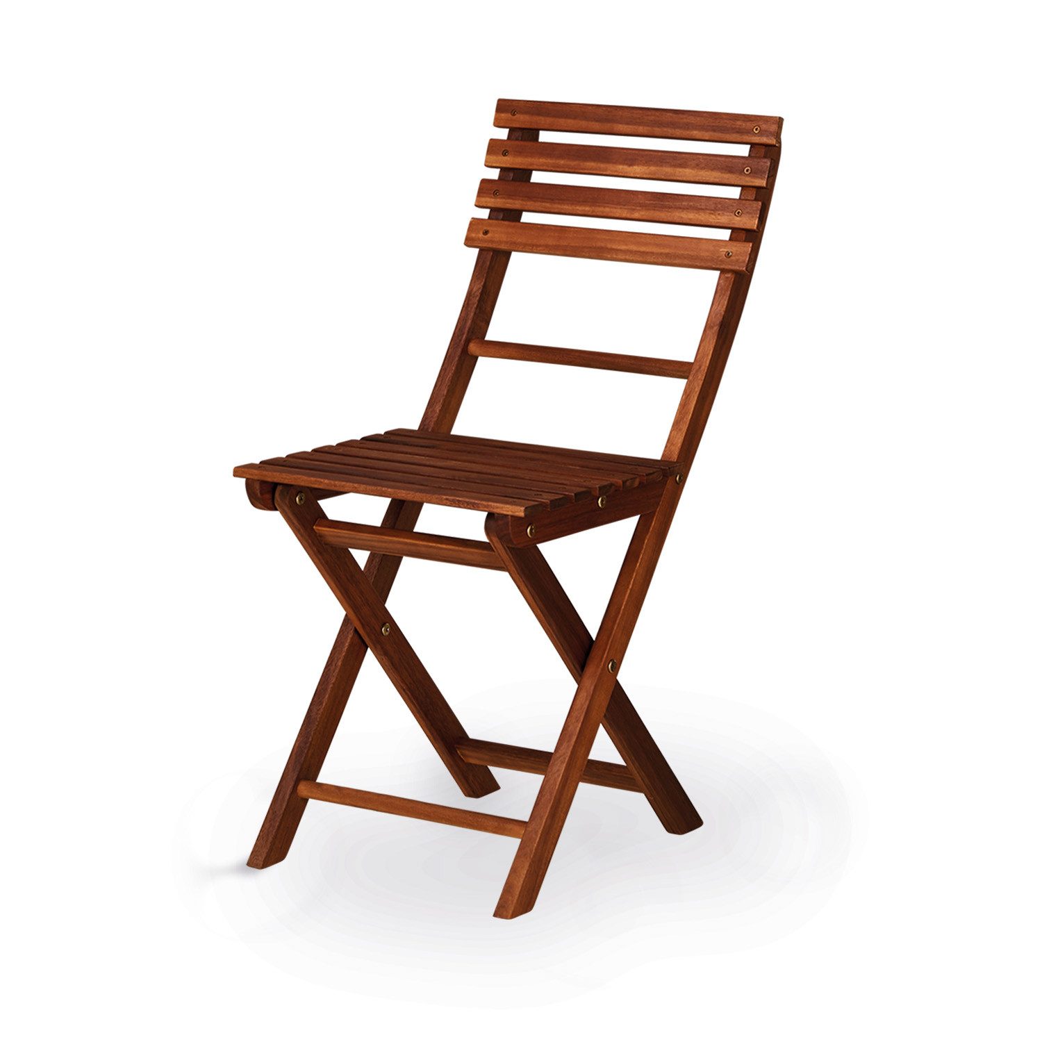 KHG Gartenstuhl Balkonstuhl 38x56 cm, klappbar, bis 75 kg belastbar (Outdoor-Klappstuhl), aus Akazien-Holz, zum Schutz geölt, FSC-Zertifiziert
