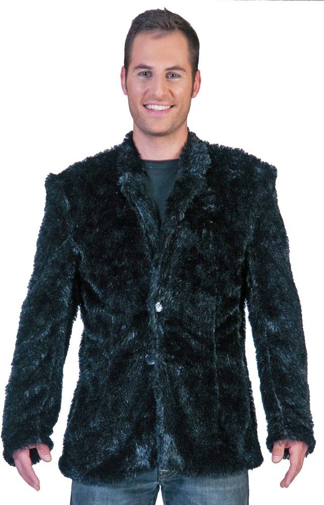 Funny Fashion Kostüm Hippie Jacke Clayton in Plüsch-Optik - Schwarz günstig online kaufen