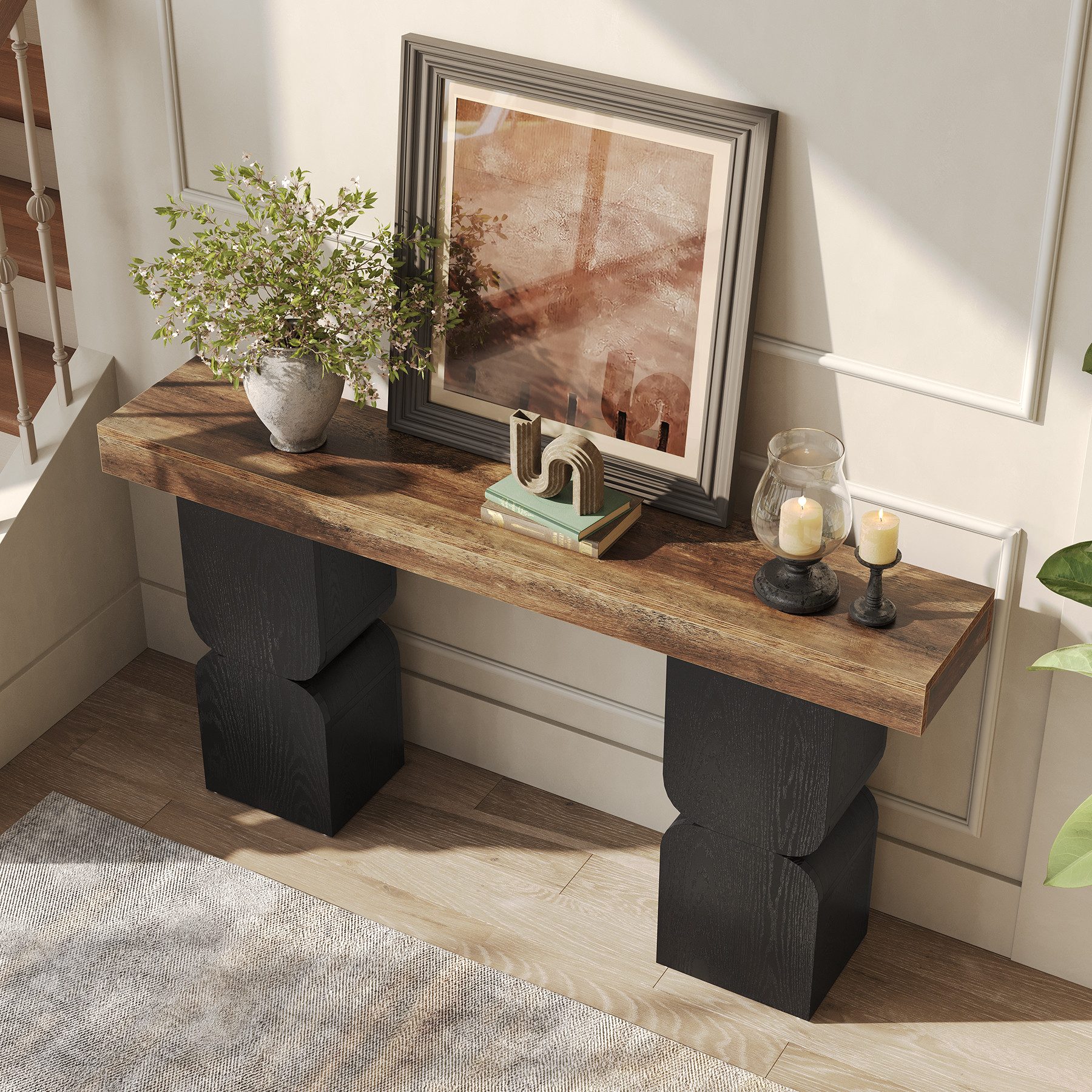 Tribesigns Konsolentisch 160 cm Beistelltisch, Eingangstisch, Flurtisch mit Stauraum, Sofatisch