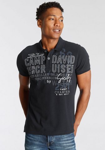 CAMP DAVID Polo marškinėliai su Logoschriftzug