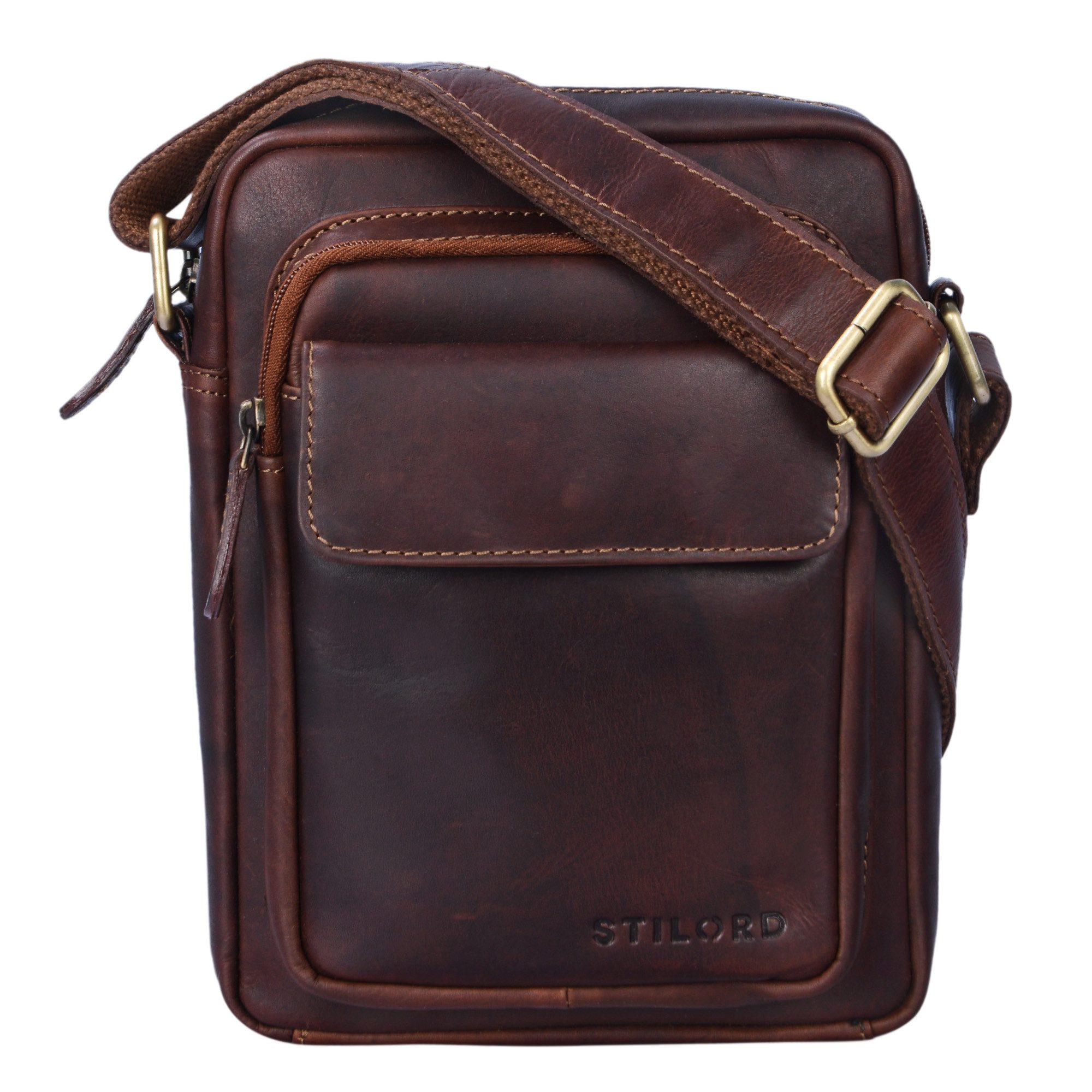 Schultertasche "Jannis" Leder Umhängetasche Männer klein