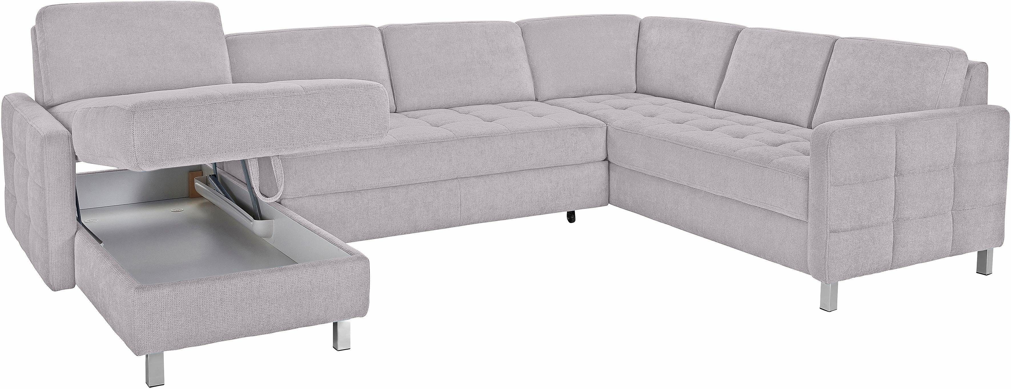 sit&more Wohnlandschaft Pablo U-Form, B: 292cm, inkl. 2 Kopfstützen, wahlweise mit Schlaffunktion und Bettkasten