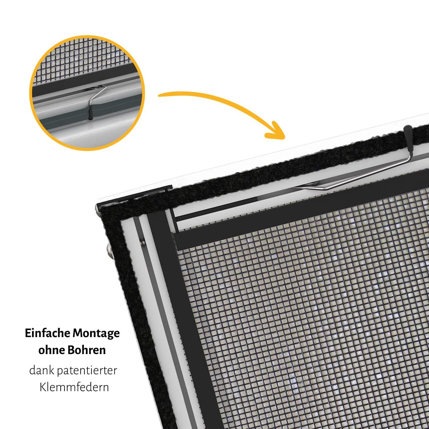 empasa Insektenschutz-Fensterrahmen Alurahmen anthrazit Stabiles - - SLIM, Fliegengitter Selbstbausatz Fenster MASTER