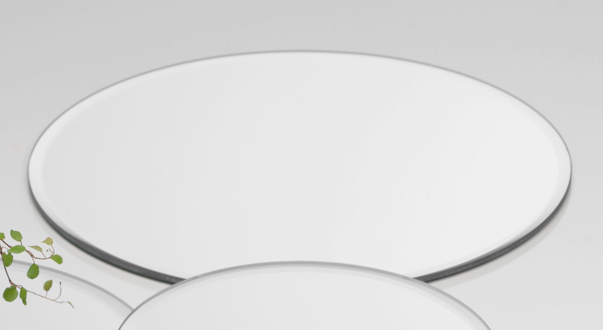 Sandra Rich Kerzentablett Glasplatte Spiegelplatte Mirror rund von Sandra Rich