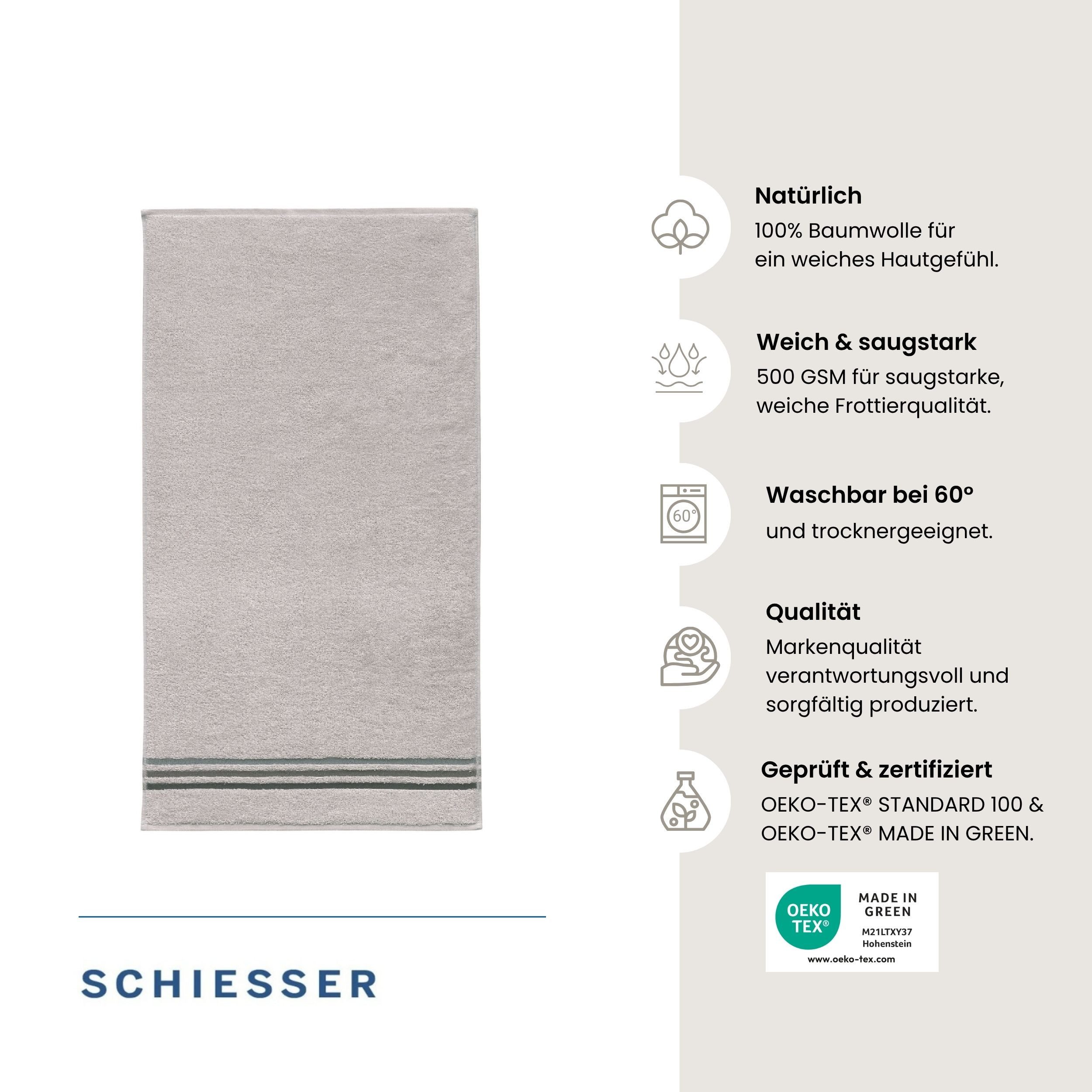 Schiesser Gästehandtücher Skyline Color aus 100 % Baumwolle mit eleganter Streifenbordüre, Frottier (Set, 5-St), OEKO-TEX® MADE IN GREEN – Bild 2 von 5