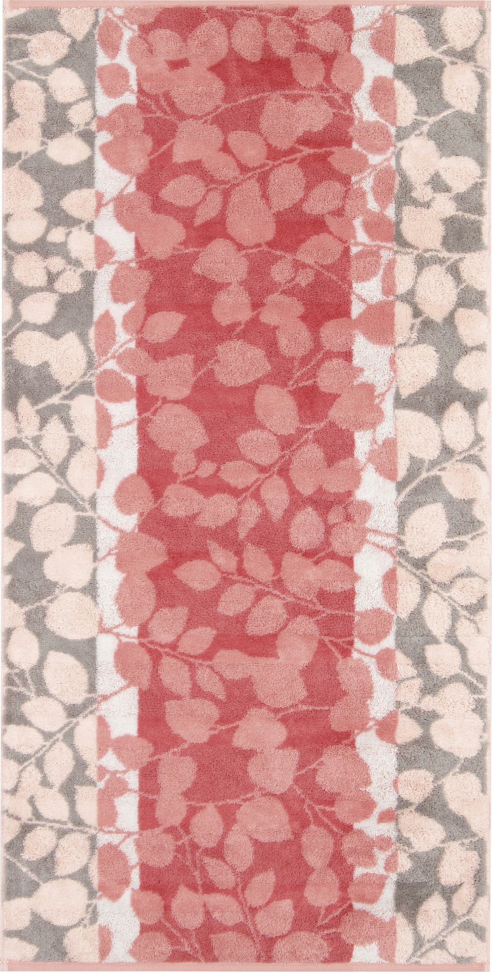 Cawö Duschtuch Duschtuch "Noblesse Harmony - Floral", Jacquard, Walk-Frottier Motiv: Blätter/Veloursstreifen