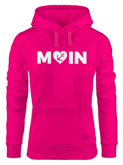MoonWorks Hoodie Cooler Kapuzen-Pullover Damen Moin Love Herz mit Anker Nordsee Hoodie Moonworks®