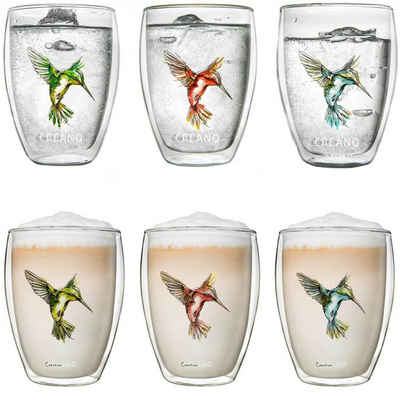 Creano Teeglas Creano doppelwandige Tee-Gläser, Cappuccino-Glas, Thermoglas Hummi im, Borosilikatglas, 6-teilig