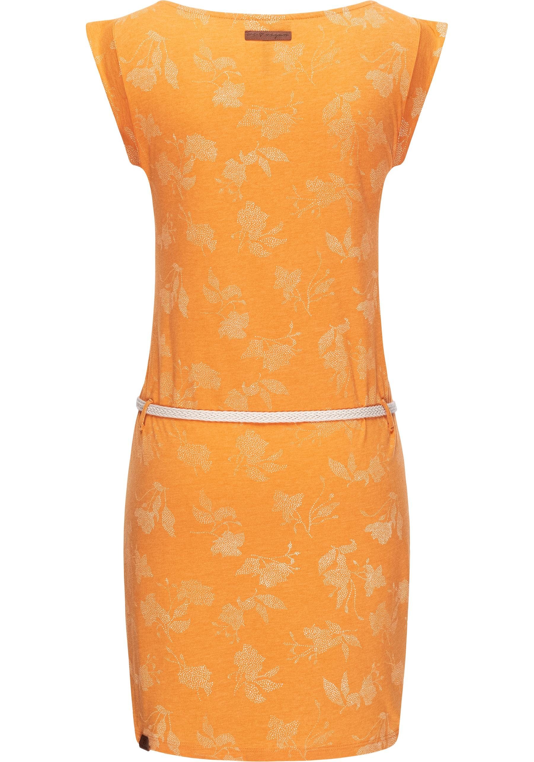 Ragwear Shirtkleid Tag Rose Intl. stylisches Sommerkleid mit Print und hochwertigem Gürtel