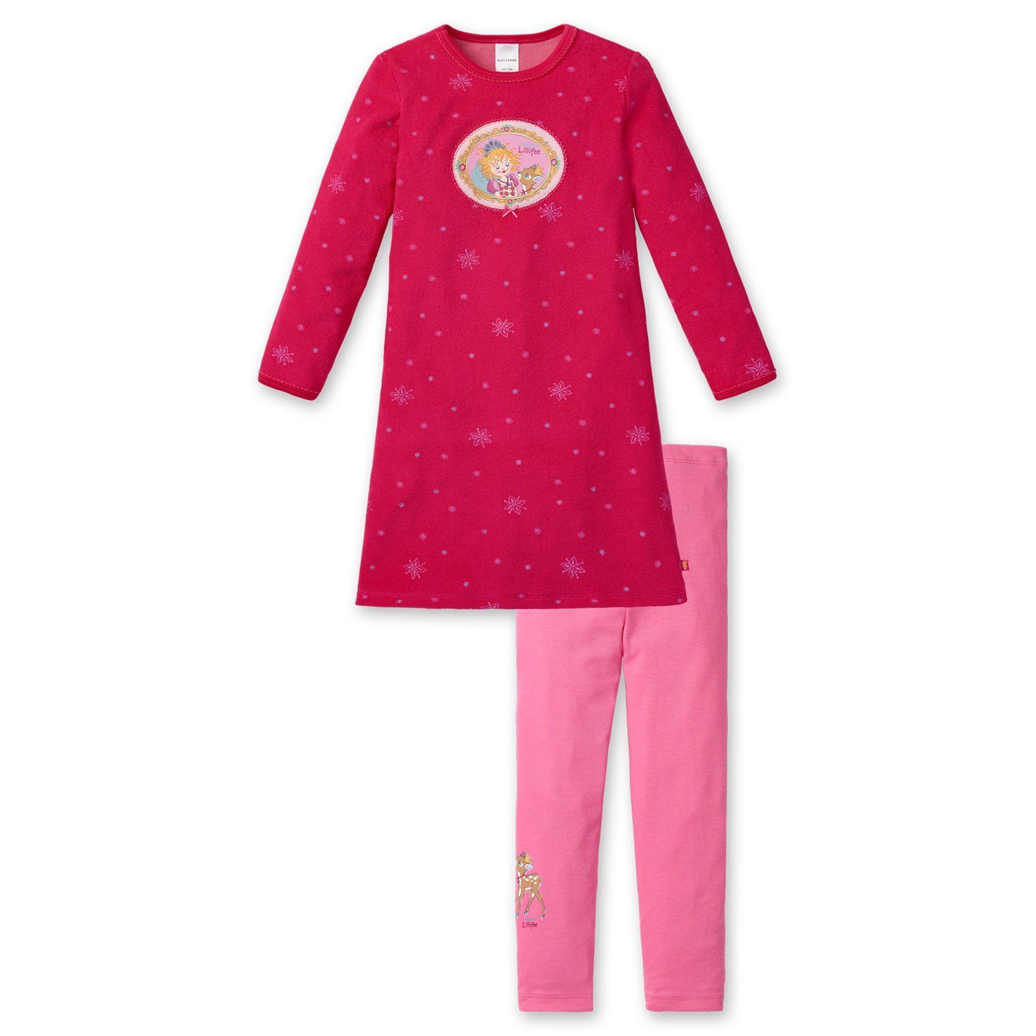Lillifee Nachthemd (Set, Prinzessin Set) Schiesser Lillifee Motiv Frottee + Leggings, Nachthemd mit Mädchen Sleepshirt