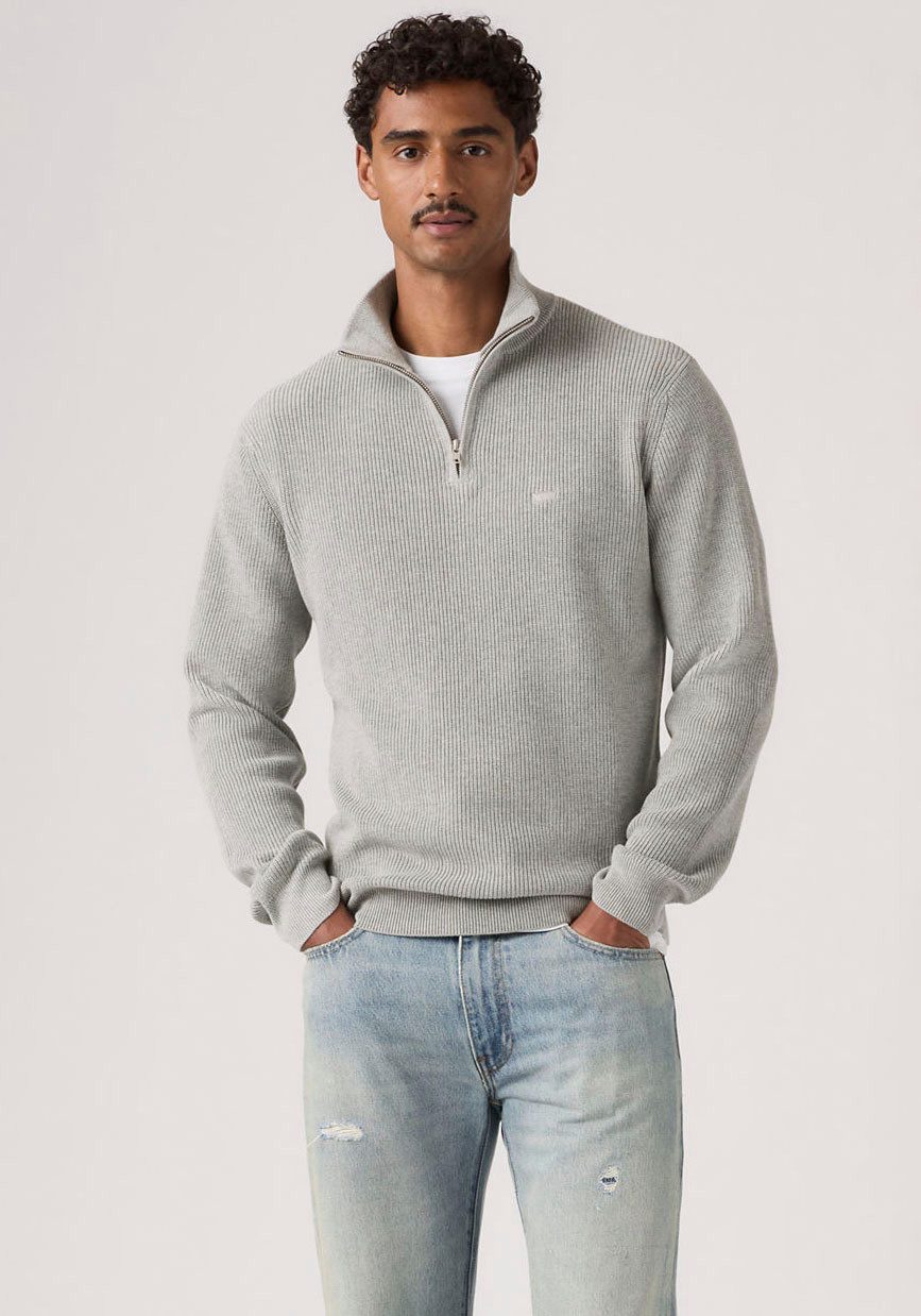 Levi's® Strickpullover HM QUARTER ZIP SWEATER mit Zipper und Struktur
