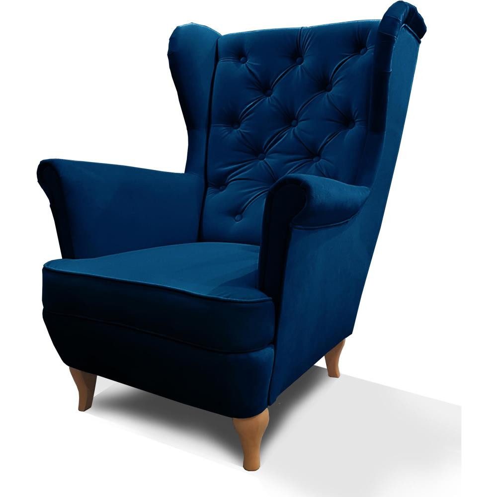 Beautysofa Ohrensessel Sessel FALCO Chesterfield Wohnzimmersessel günstig online kaufen