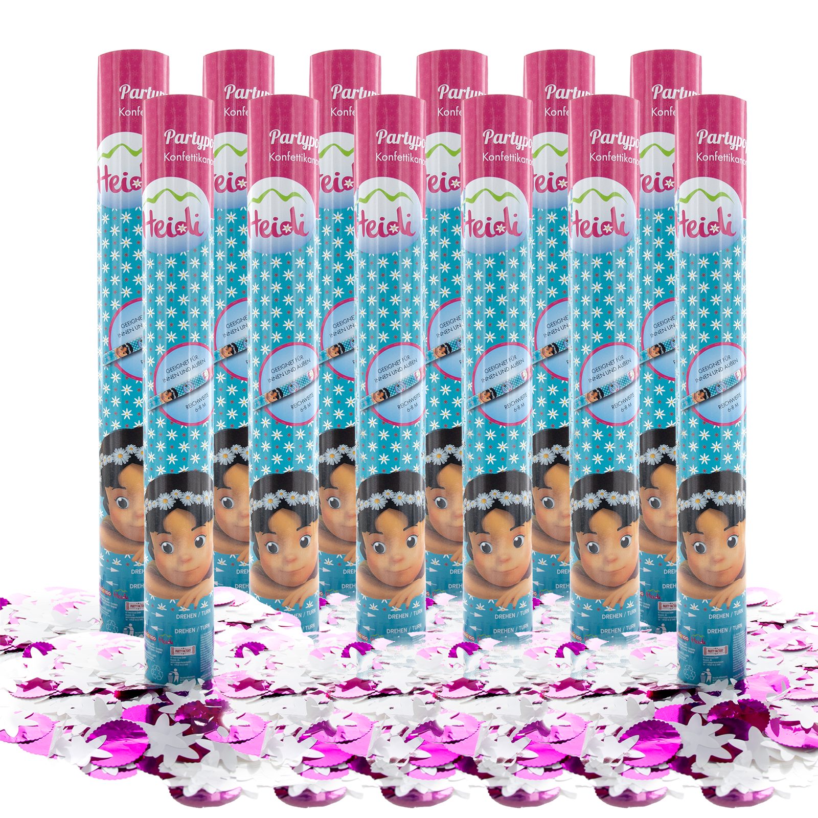 Party Factory Konfetti Heidi Party Popper 12er Set