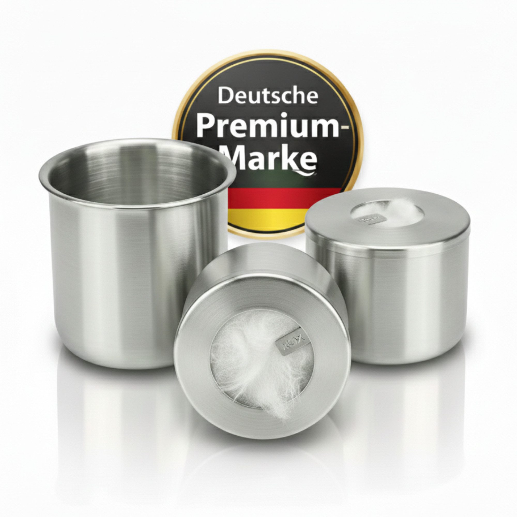 FIRELL Tischfeuer Ethanol Brenner 125ml (3-teilig), Rostfreier Edelstahl, Variable Flammenhöhe, Extra lange Brenndauer
