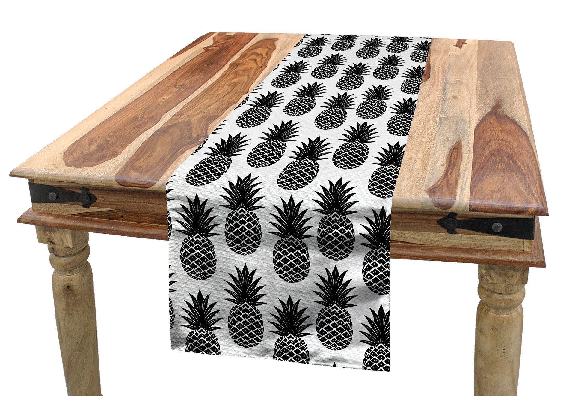 Esszimmer Illustration Küche Dekorativer Vegan Ananas Rechteckiger Tischläufer, Einfach Abakuhaus Tischläufer