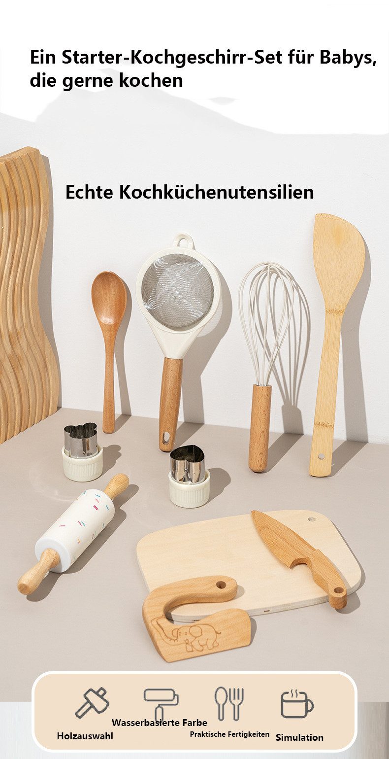CLTYQ Kinderkochmesser Montessori 10-tlg, Sicherheits Küchenmesser Set für Kinder ab 3 Jahren, Montessori Spielzeug, Kinder Küchenutensilien für Lernen & Spiele – Bild 4 von 5