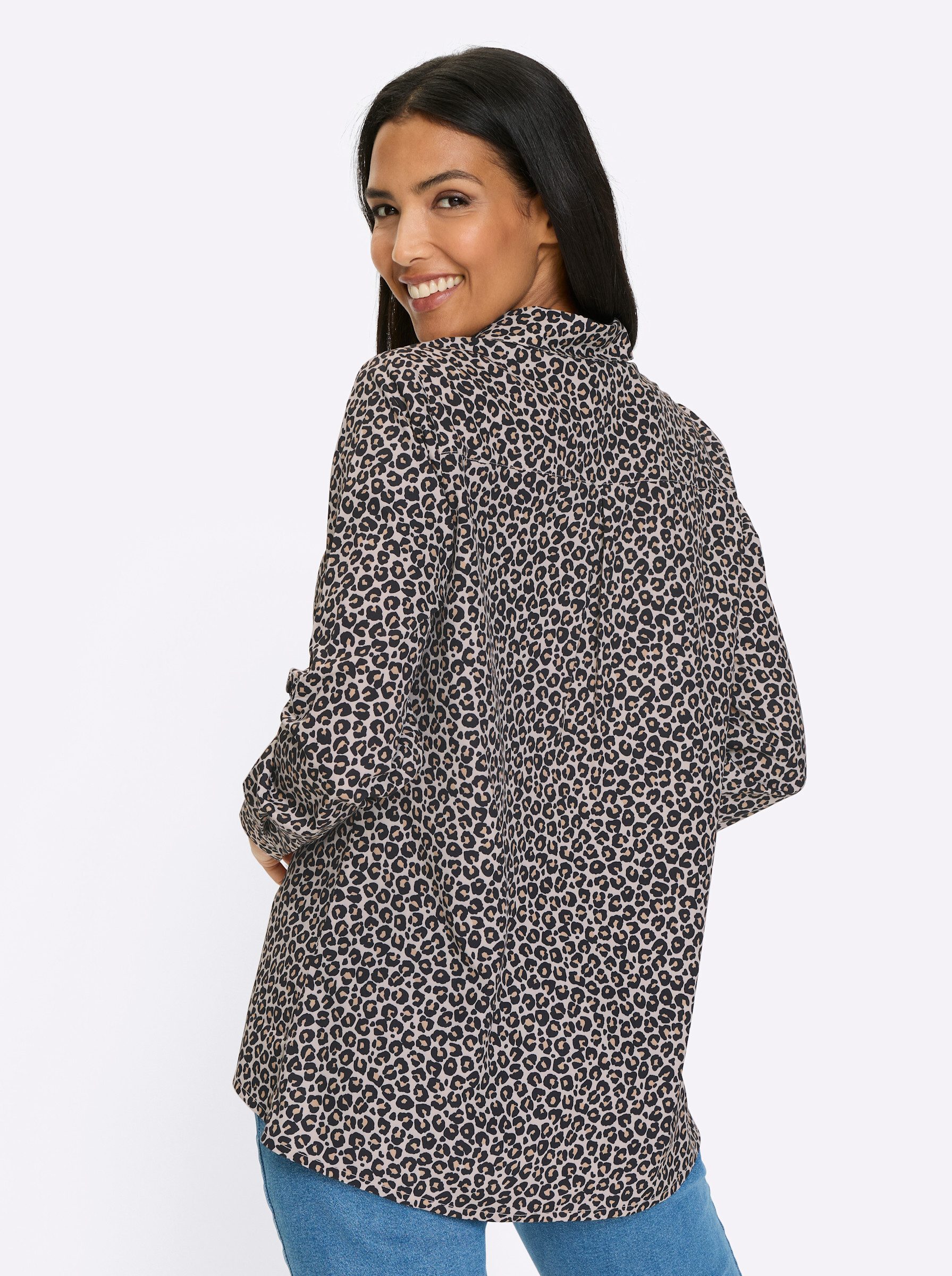 Sieh an! Klassische Bluse Longbluse Langarm