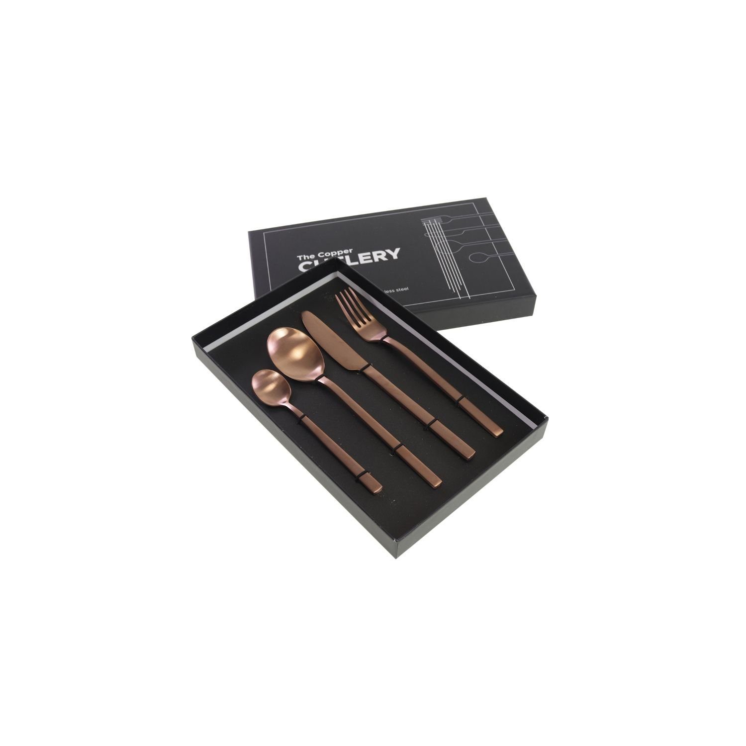 Werner Voß Besteck-Set S/4 teilig Besteck Copper Cutlery - kupfer matt - Edelstahl 18/1