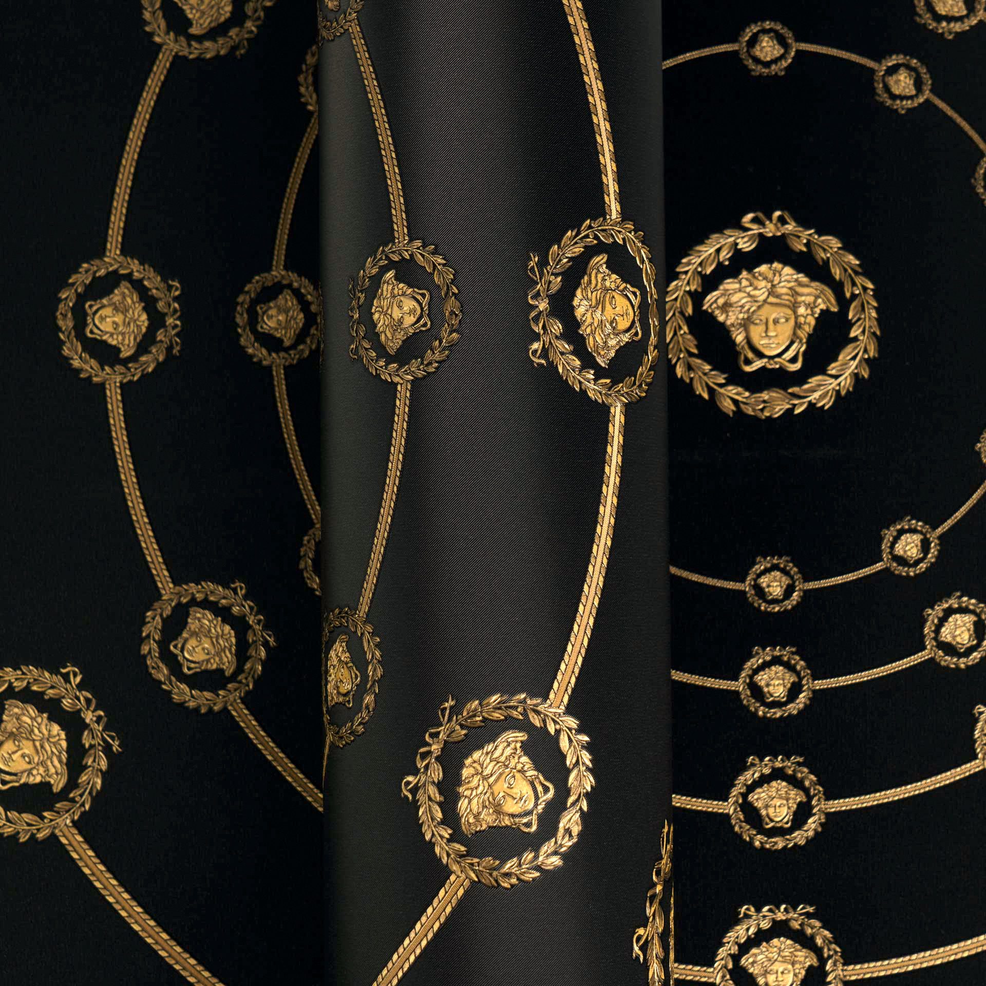 Versace Vliestapete Versace 6 I Love Baroque –, geprägt, 3D-Optik, Barock, Motiv, (1 St), Geometrisches Kreisdesign mit edlem Glanz & fein strukturierter Optik