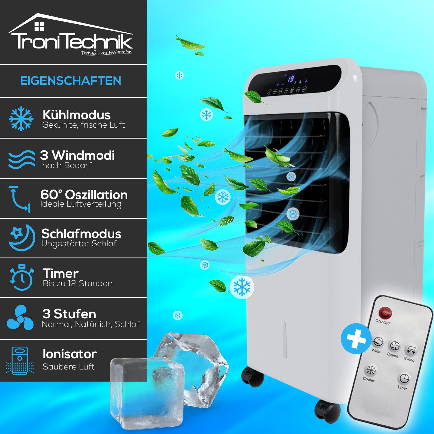 TroniTechnik Ventilatorkombigerät LK06 Aircooler,10L Wassertank,5in1 Ventil günstig online kaufen