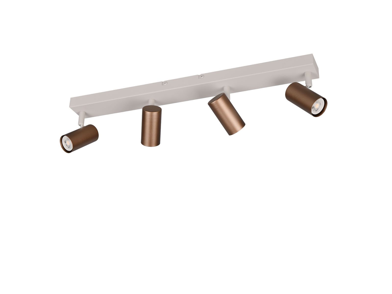 Reality Leuchten LED Deckenstrahler Metall, Spots schwenkbar, Breite 56cm, Leuchtmittel dimmbar, LED wechselbar, Warmweiß, Designklassiker Innen Strahler Deckenleuchte dimmbar über Schalter