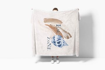 Sinus Art Handtücher Handtuch Strandhandtuch Saunatuch Kuscheldecke Kunstvoll Ozean Muschel schönes Motiv, Baumwolle-Polyester-Mix (1-St), Handtuch