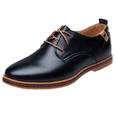 ZWY Herren Leder Oxford, Schuhe Mode Casual Tragbar Schnürung High-Heel-Sandalette