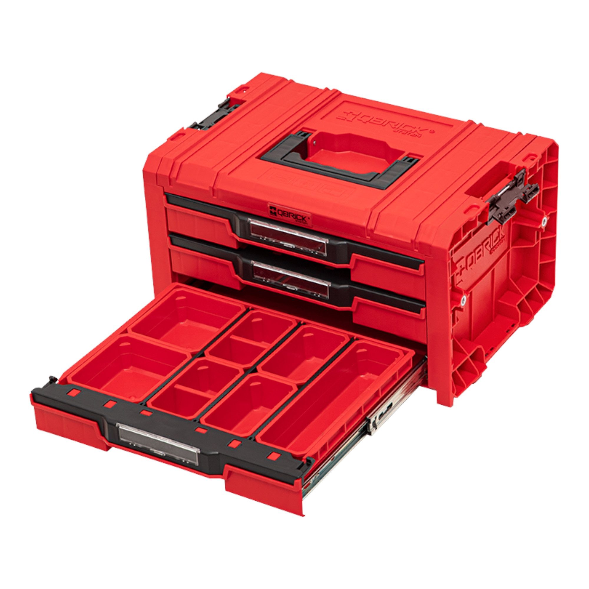 QBRICK System Werkzeugkoffer Qbrick System PRO Drawer 3 Toolbox 2.0 Expert RED ULTRA HD 13,5 l IP54