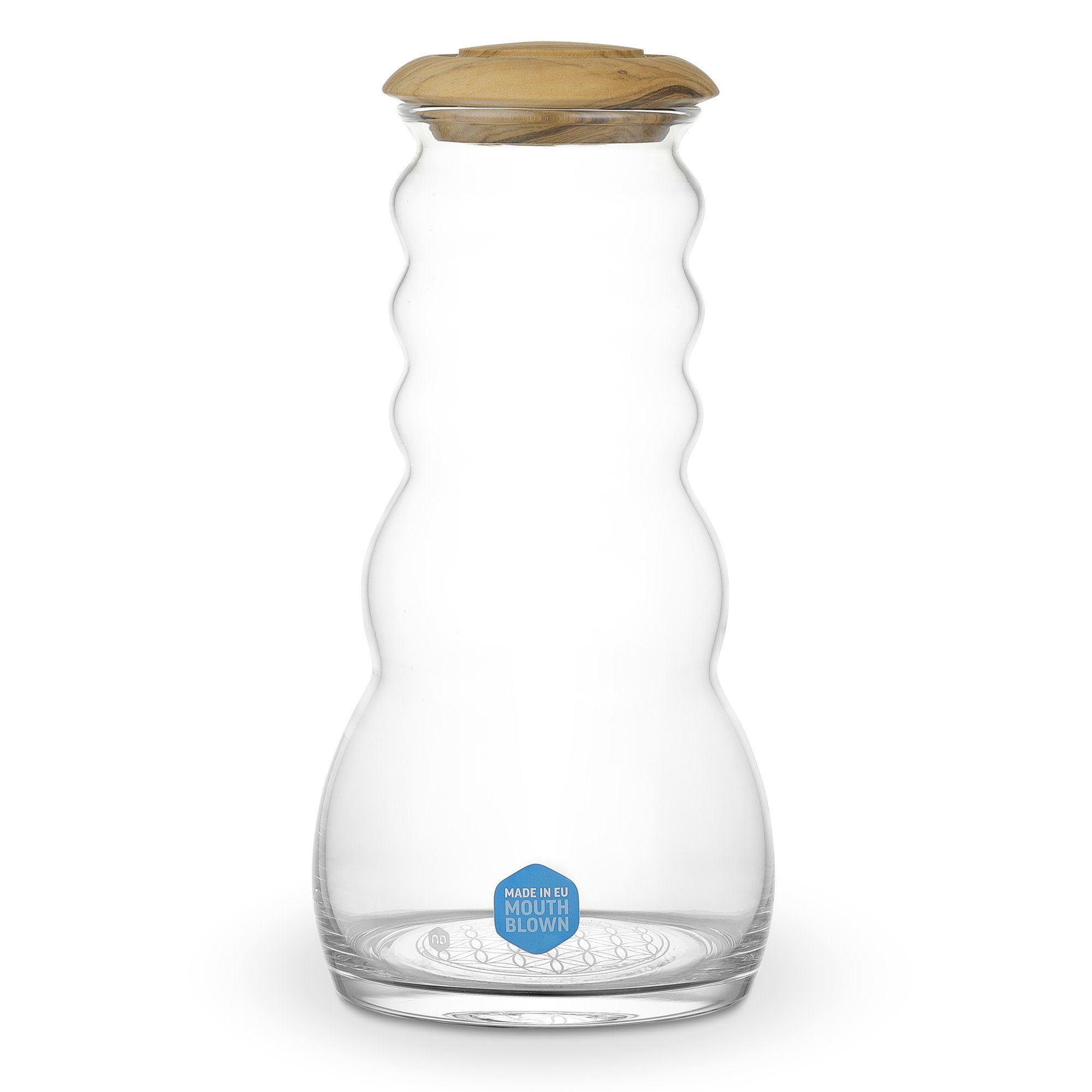 Natures-Design Wasserkrug Cadus White mit Olivenholzdeckel