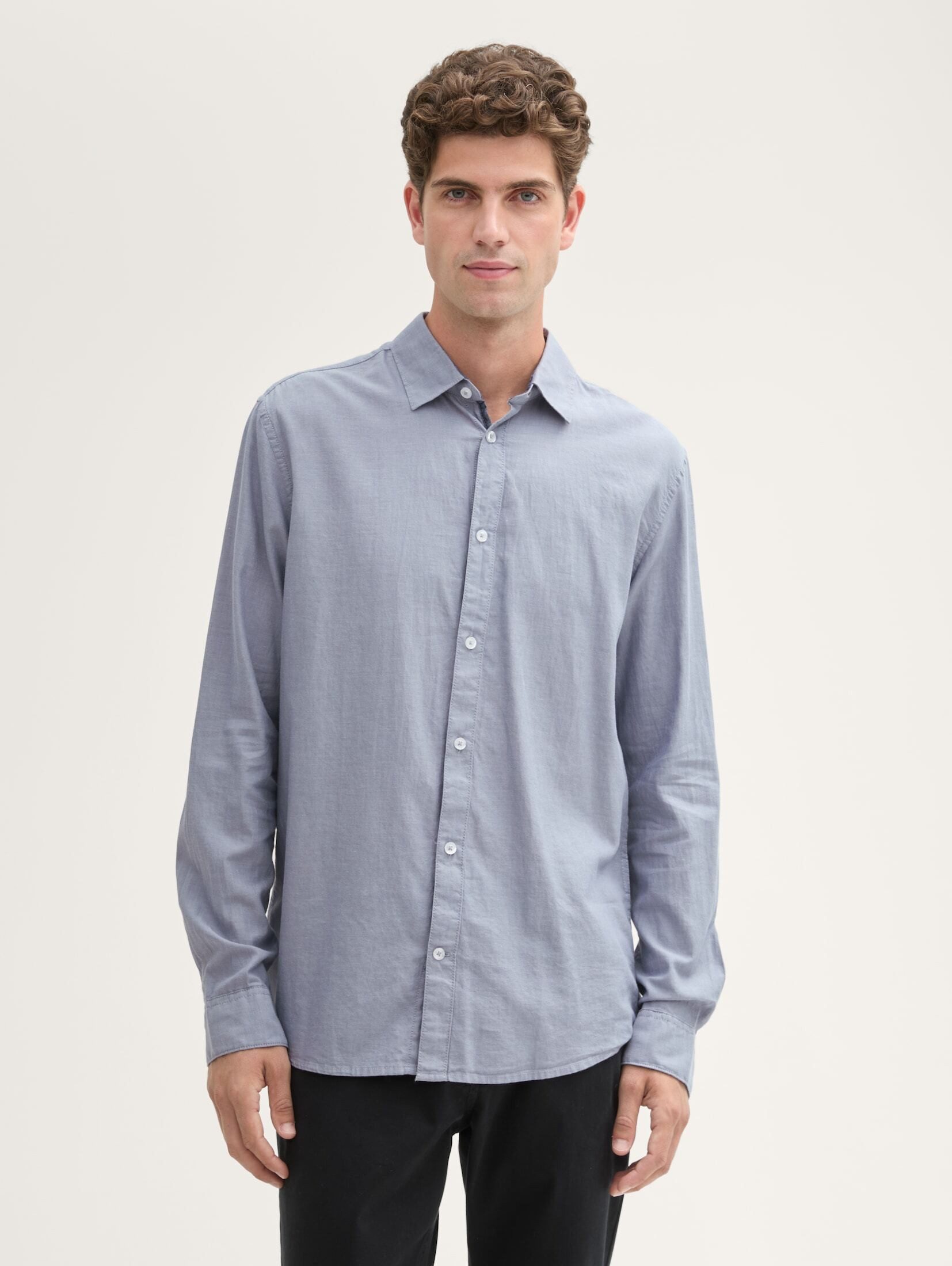 TOM TAILOR Langarmhemd Fitted Hemd aus günstig online kaufen