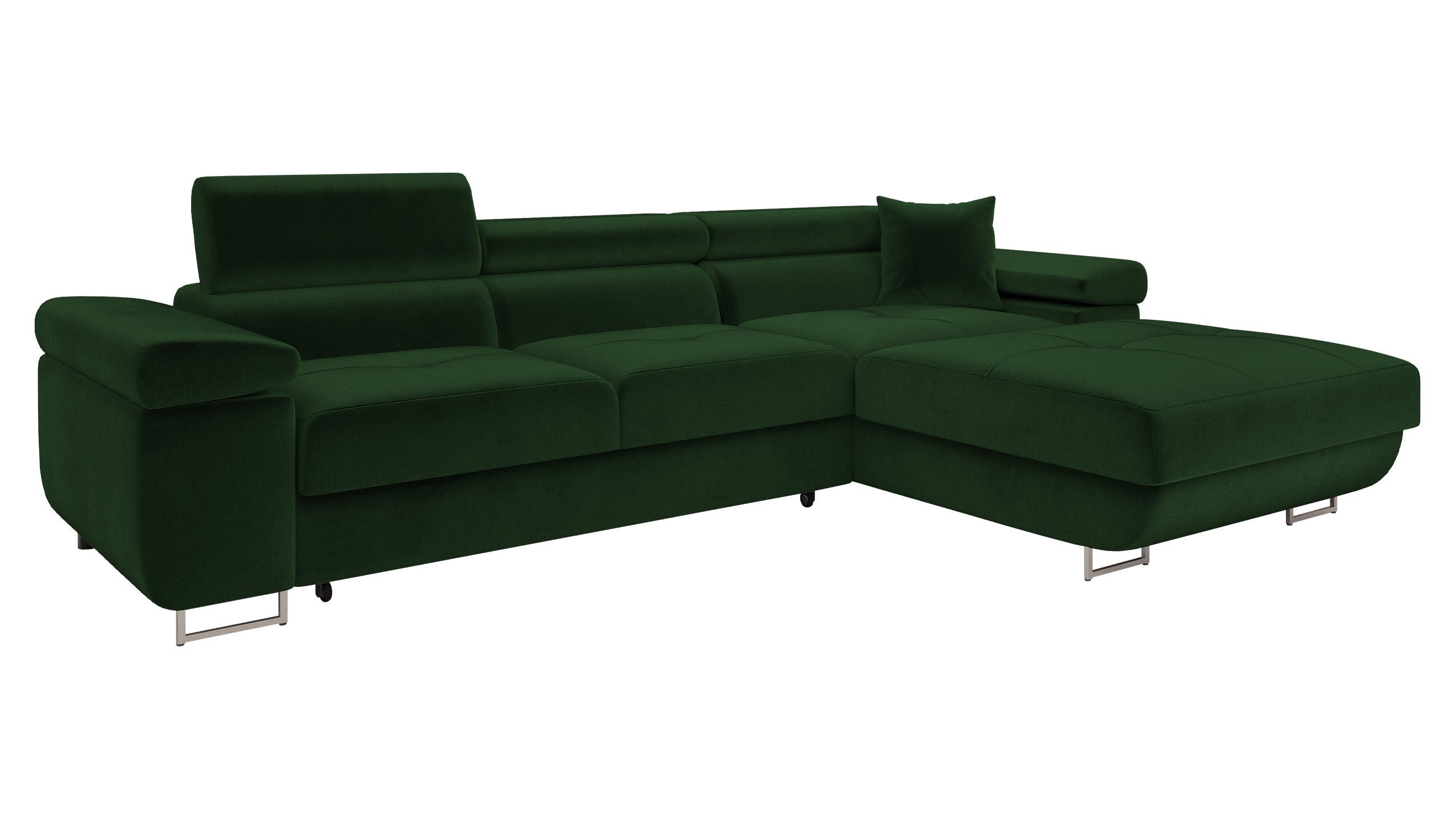 MIRJAN24 Ecksofa Torezio Mini, mit Bettkasten und Schlaffunktion, Einstellbare Kopfstützen, 280x170x70-90 cm