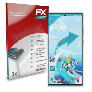 atFoliX Schutzfolie Displayschutzfolie für Samsung Galaxy S23 Ultra, (3 Folien), Ultraklar und flexibel