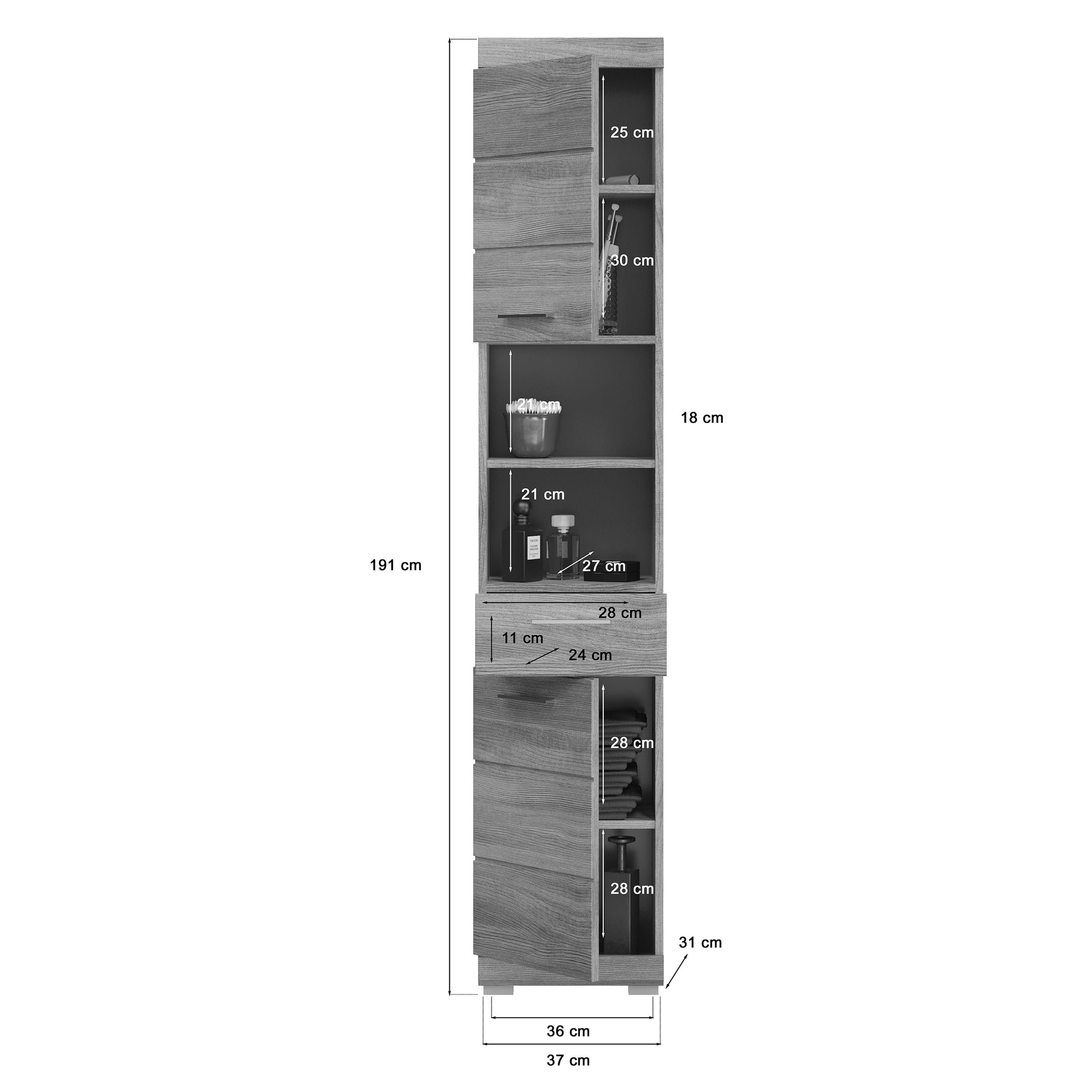 Hochschrank NB Rauchsilber Schrank Rauchsilber Celestia NB Hochschrank Newroom Modern Badhochsch...