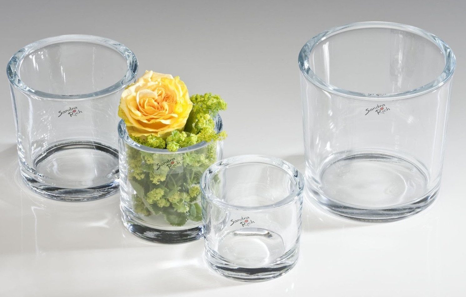 Sandra Rich Übertopf SANDRA RICH, Glasübertopf " cylindrical heavy Pot H 8cm/9cm"